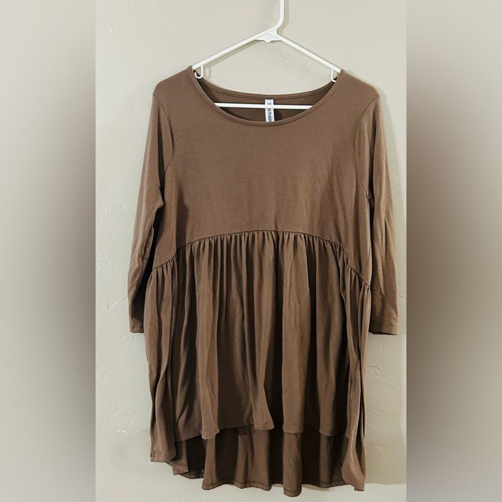 Zenana Premium Brown Top - Picture 1 of 3